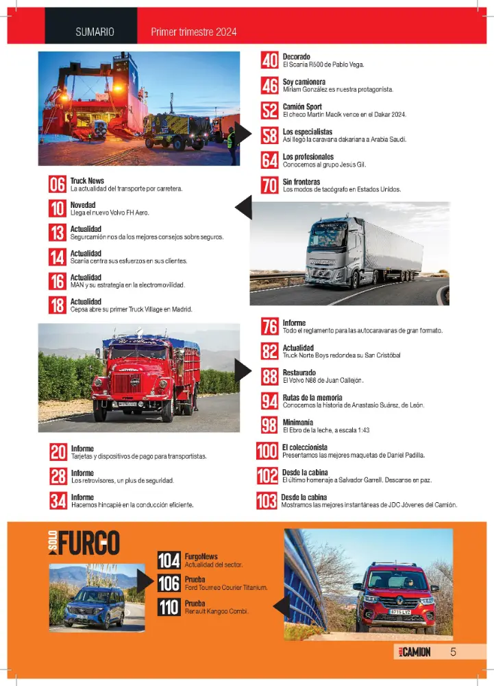 Sumario revista Solo Camión 390